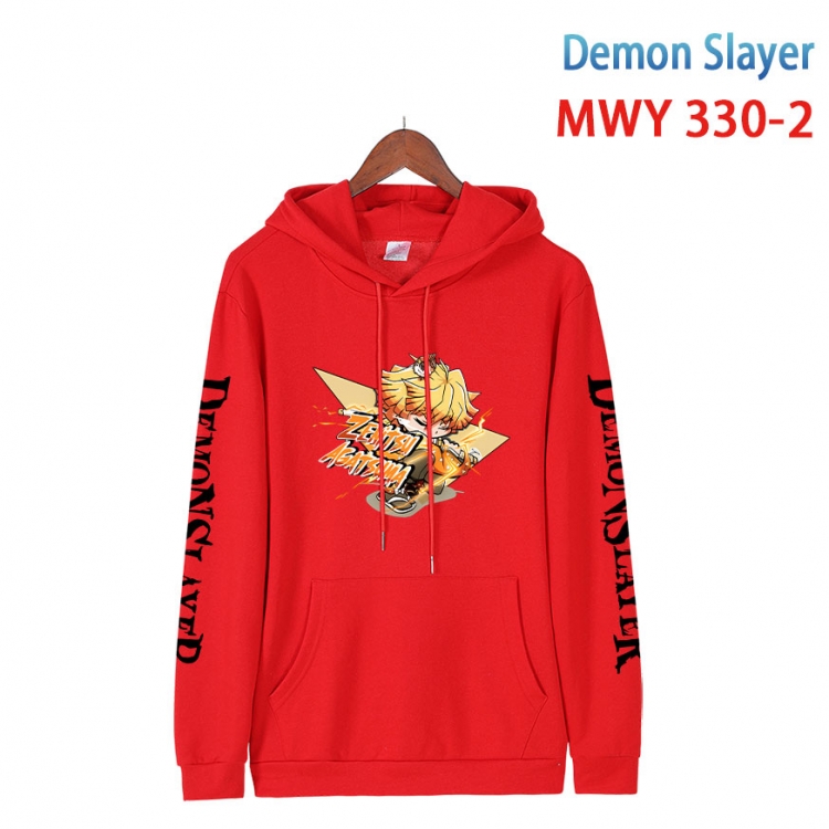 Demon Slayer Kimets Cartoon Sleeve Hooded Patch Pocket Cotton Sweatshirt from S to 4XL MWY 330 2