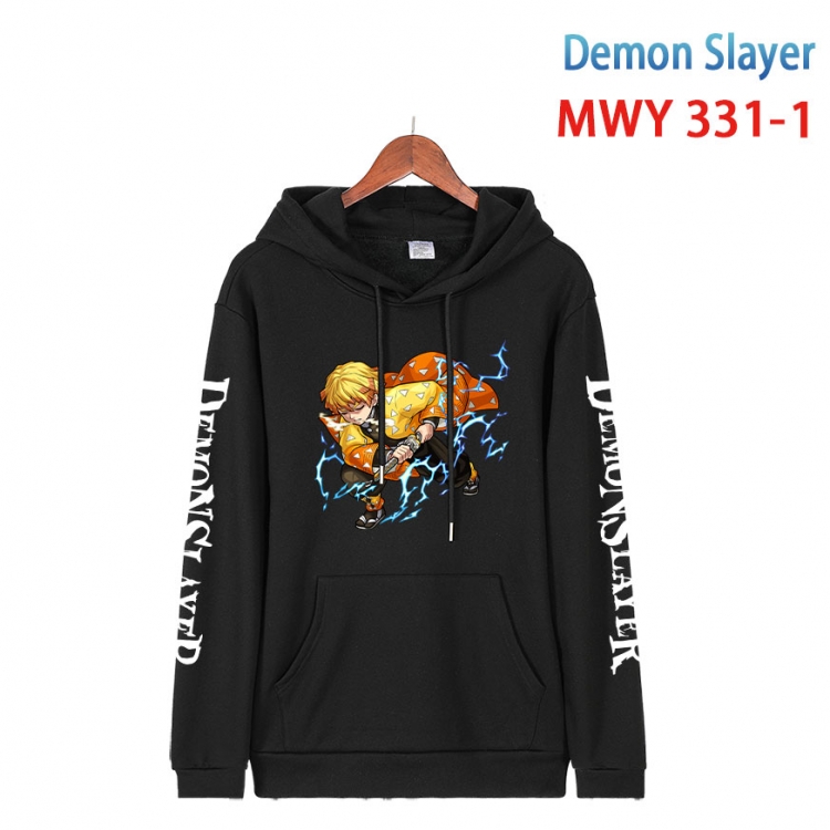 Demon Slayer Kimets Cartoon Sleeve Hooded Patch Pocket Cotton Sweatshirt from S to 4XL MWY 331 1