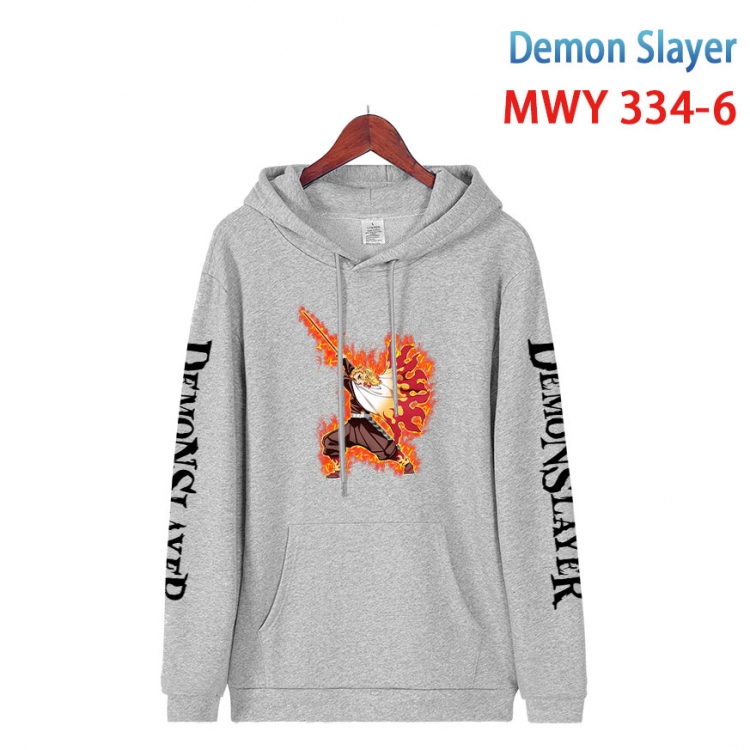 Demon Slayer Kimets Cartoon Sleeve Hooded Patch Pocket Cotton Sweatshirt from S to 4XL MWY 334 6