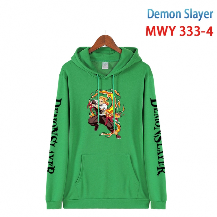 Demon Slayer Kimets Cartoon Sleeve Hooded Patch Pocket Cotton Sweatshirt from S to 4XL  MWY 333 4