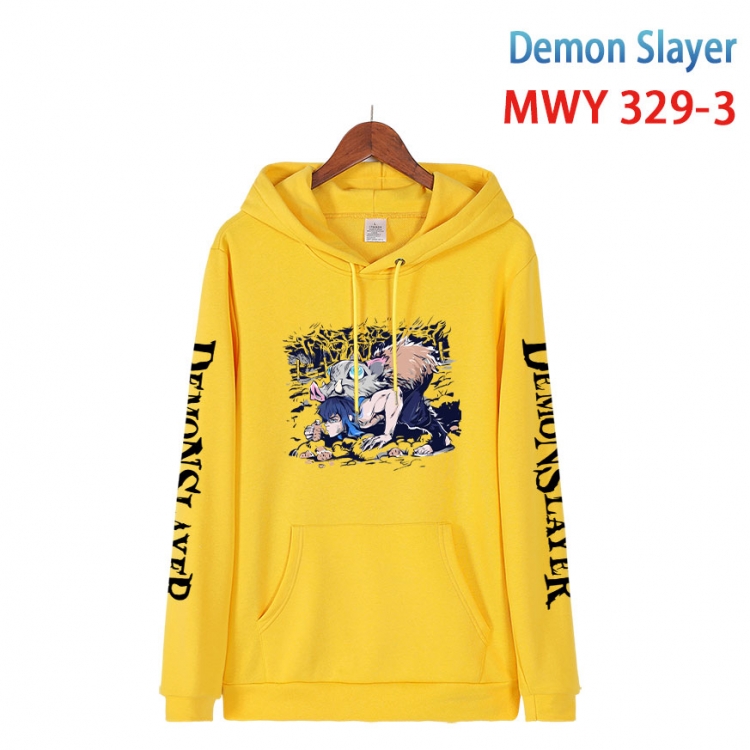 Demon Slayer Kimets Cartoon Sleeve Hooded Patch Pocket Cotton Sweatshirt from S to 4XL  MWY 329 3