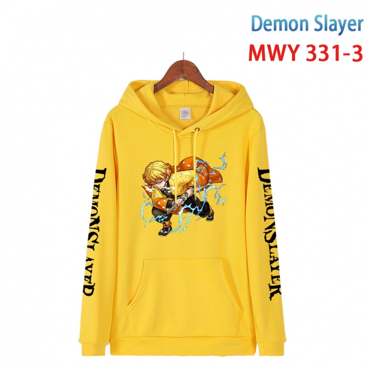 Demon Slayer Kimets Cartoon Sleeve Hooded Patch Pocket Cotton Sweatshirt from S to 4XL  MWY 331 3