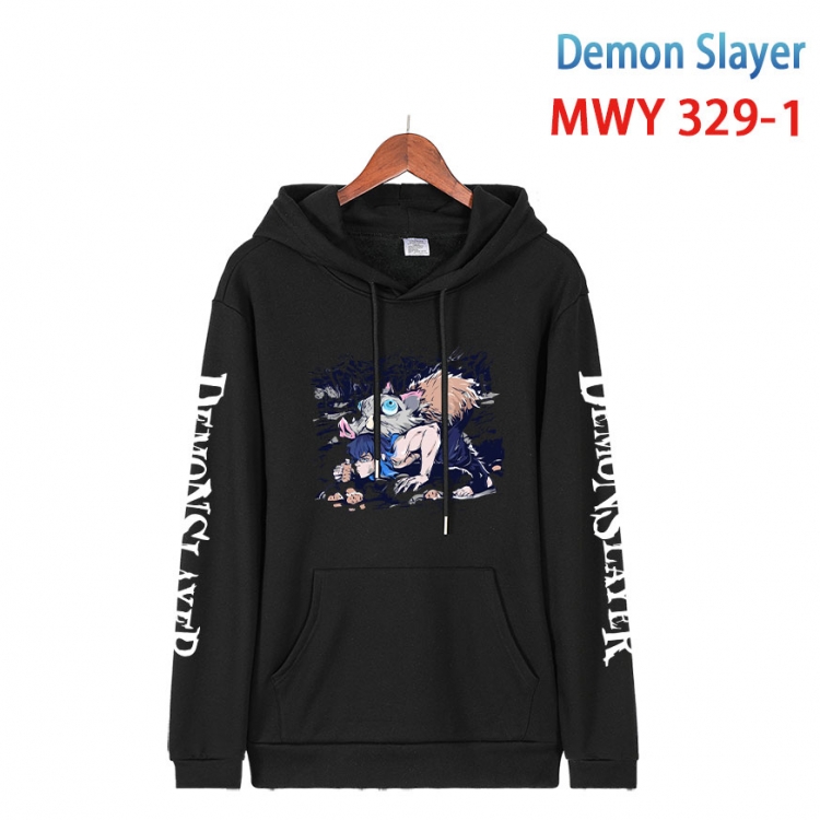 Demon Slayer Kimets Cartoon Sleeve Hooded Patch Pocket Cotton Sweatshirt from S to 4XL  MWY 329 1