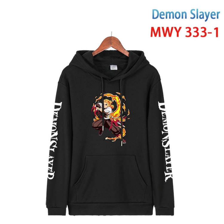 Demon Slayer Kimets Cartoon Sleeve Hooded Patch Pocket Cotton Sweatshirt from S to 4XL MWY 333 1