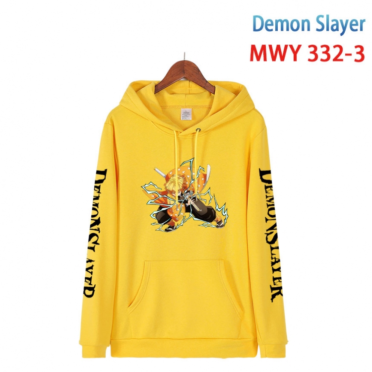 Demon Slayer Kimets Cartoon Sleeve Hooded Patch Pocket Cotton Sweatshirt from S to 4XL  MWY 332 3