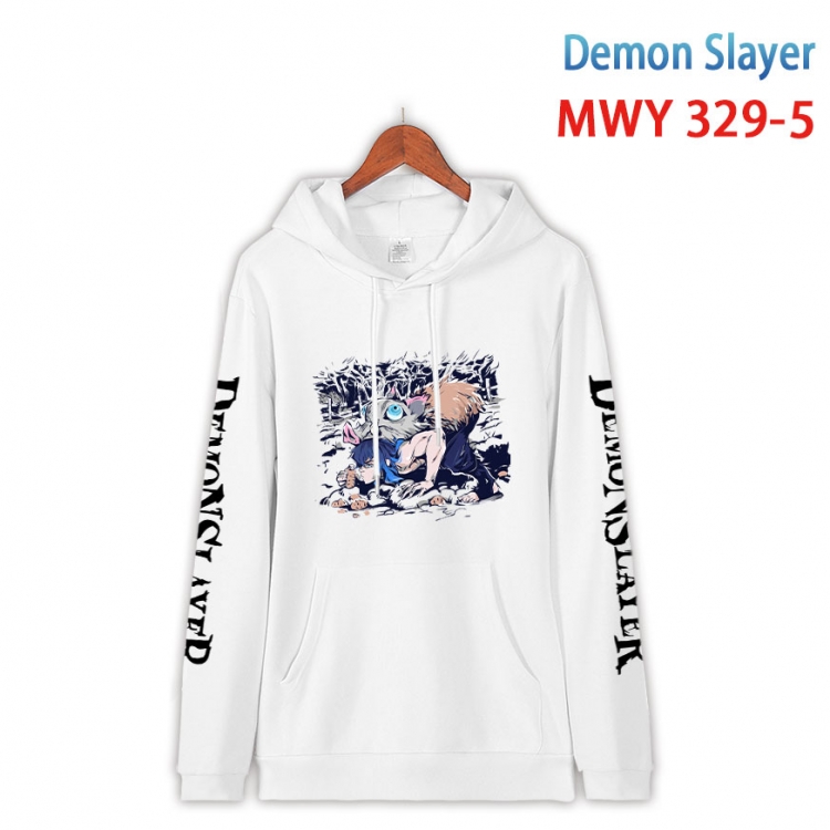 Demon Slayer Kimets Cartoon Sleeve Hooded Patch Pocket Cotton Sweatshirt from S to 4XL MWY 329 5