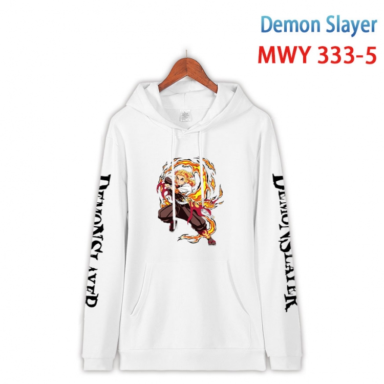 Demon Slayer Kimets Cartoon Sleeve Hooded Patch Pocket Cotton Sweatshirt from S to 4XL MWY 333 5