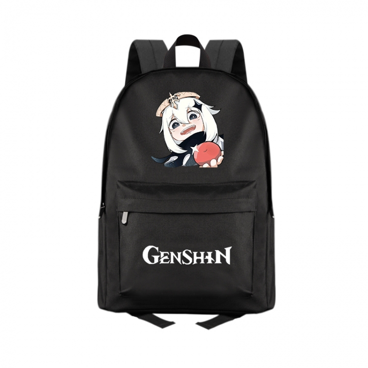 Genshin Impact  Anime Print Zipper Canvas Multifunctional Storage Bag Backpack 41X29X16cm