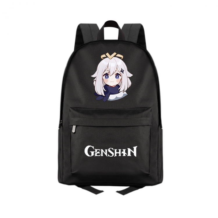 Genshin Impact  Anime Print Zipper Canvas Multifunctional Storage Bag Backpack 41X29X16cm