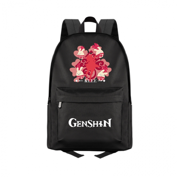 Genshin Impact  Anime Print Zipper Canvas Multifunctional Storage Bag Backpack 41X29X16cm