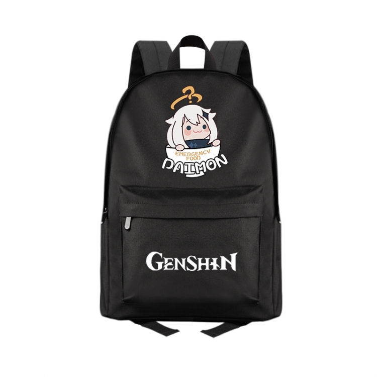 Genshin Impact  Anime Print Zipper Canvas Multifunctional Storage Bag Backpack 41X29X16cm