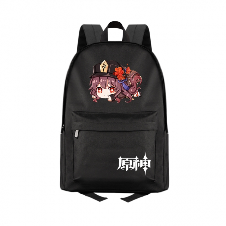 Genshin Impact  Anime Print Zipper Canvas Multifunctional Storage Bag Backpack 41X29X16cm