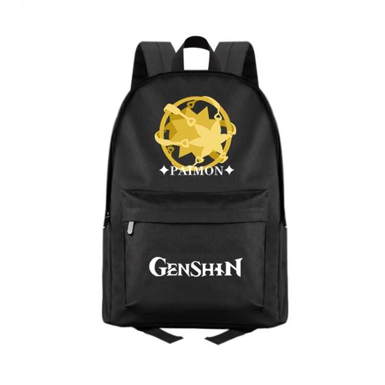 Genshin Impact  Anime Print Zipper Canvas Multifunctional Storage Bag Backpack 41X29X16cm