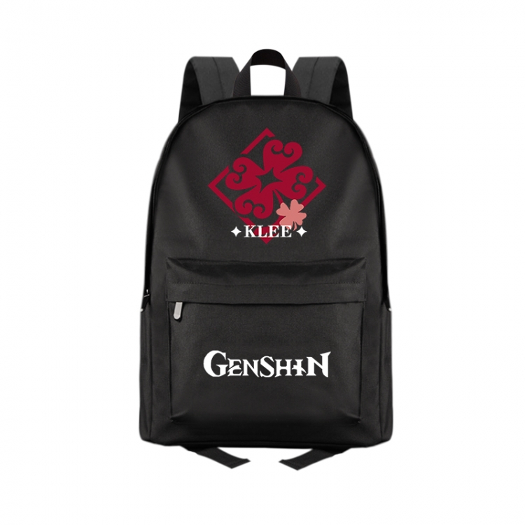 Genshin Impact  Anime Print Zipper Canvas Multifunctional Storage Bag Backpack 41X29X16cm