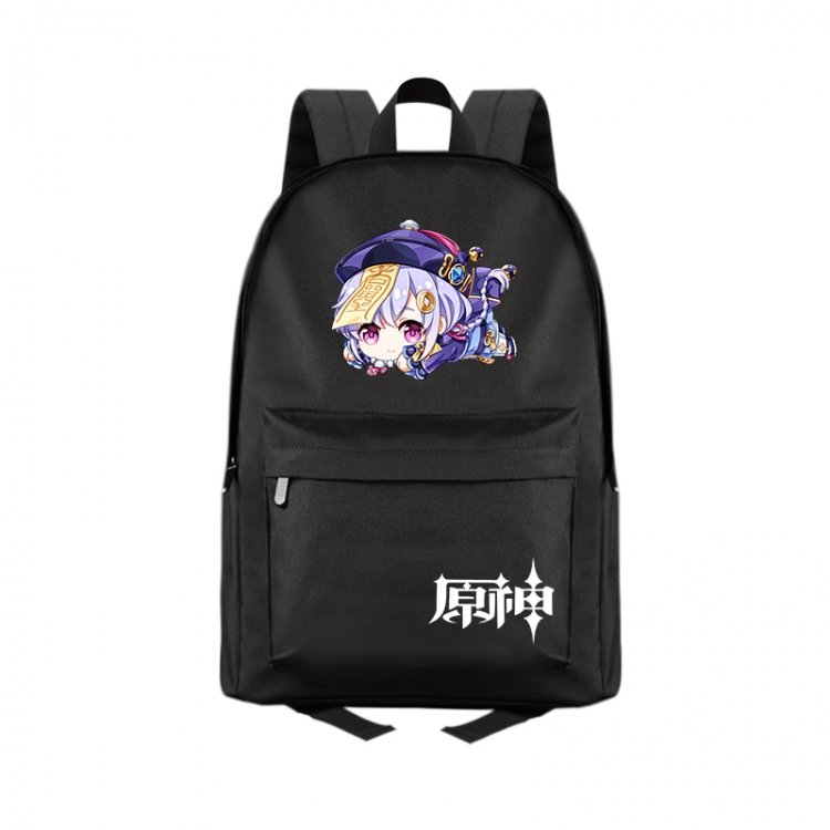 Genshin Impact  Anime Print Zipper Canvas Multifunctional Storage Bag Backpack 41X29X16cm