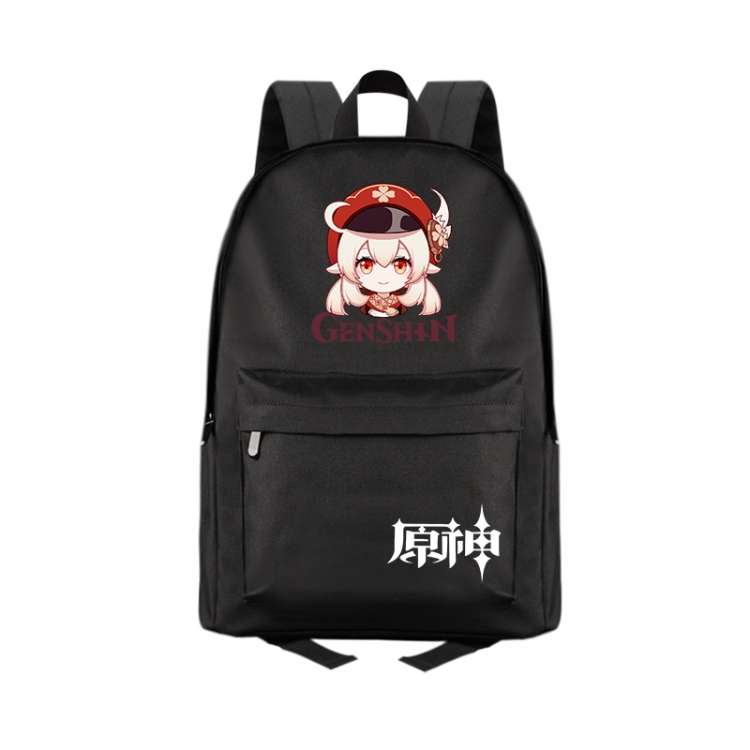 Genshin Impact  Anime Print Zipper Canvas Multifunctional Storage Bag Backpack 41X29X16cm