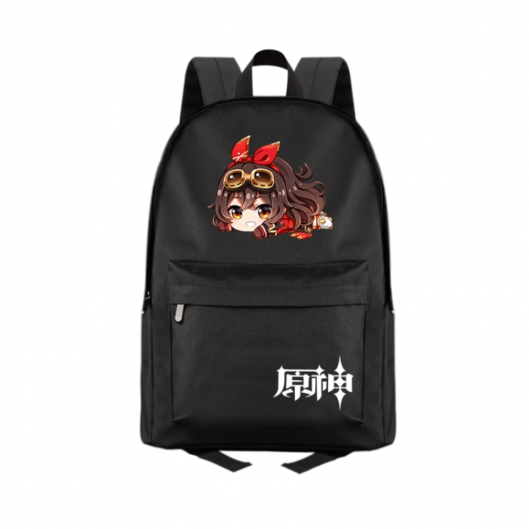 Genshin Impact  Anime Print Zipper Canvas Multifunctional Storage Bag Backpack 41X29X16cm