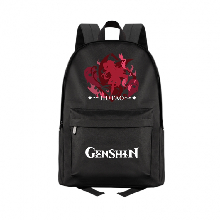 Genshin Impact  Anime Print Zipper Canvas Multifunctional Storage Bag Backpack 41X29X16cm