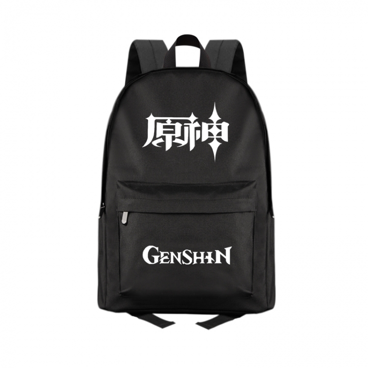 Genshin Impact  Anime Print Zipper Canvas Multifunctional Storage Bag Backpack 41X29X16cm