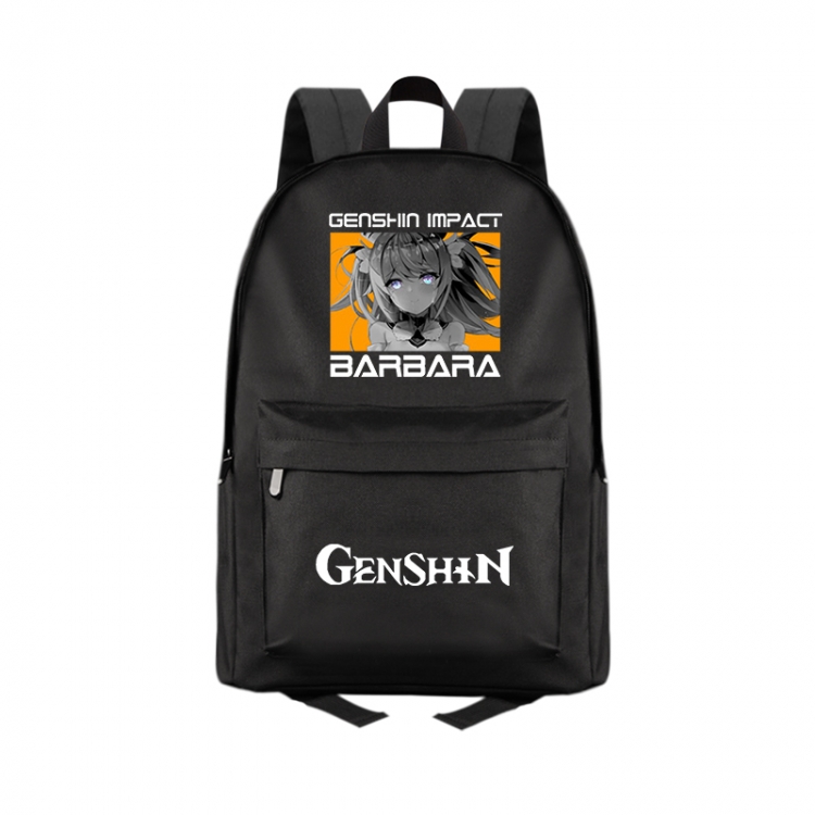 Genshin Impact  Anime Print Zipper Canvas Multifunctional Storage Bag Backpack 41X29X16cm