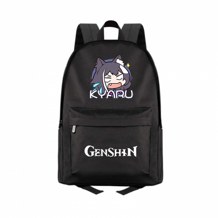 Genshin Impact  Anime Print Zipper Canvas Multifunctional Storage Bag Backpack 41X29X16cm