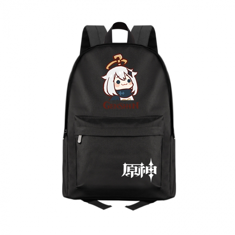 Genshin Impact  Anime Print Zipper Canvas Multifunctional Storage Bag Backpack 41X29X16cm