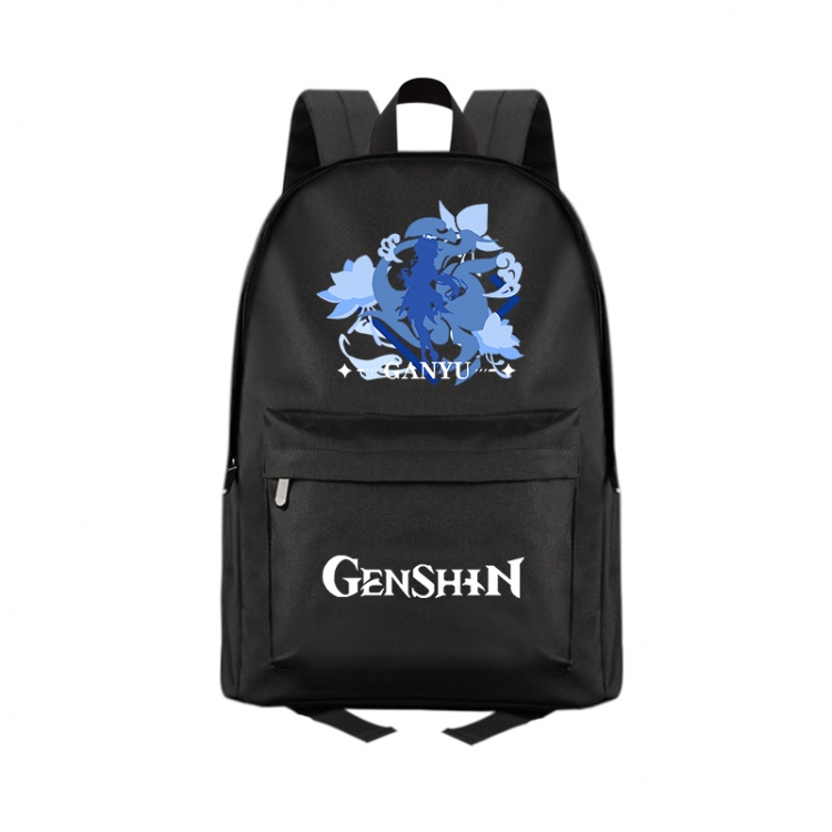 Genshin Impact  Anime Print Zipper Canvas Multifunctional Storage Bag Backpack 41X29X16cm