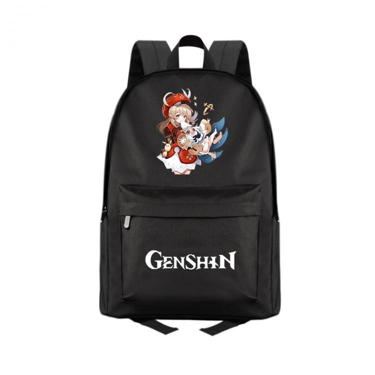 Genshin Impact  Anime Print Zipper Canvas Multifunctional Storage Bag Backpack 41X29X16cm