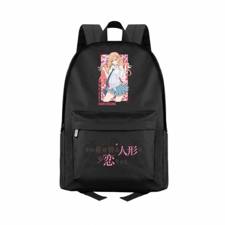 Dressing dolls fall in love Anime Print Zipper Canvas Multifunctional Storage Bag Backpack 41X29X16cm