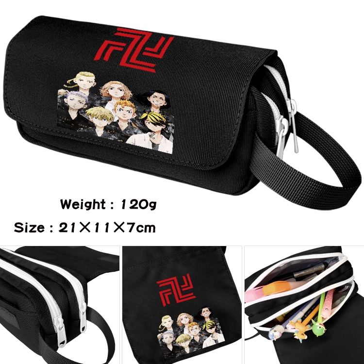 Tokyo Revengers Anime Multifunctional Waterproof Canvas Portable Pencil Bag Cosmetic Bag 20x11x7cm