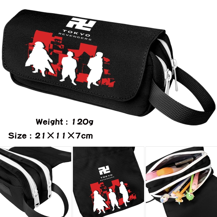 Tokyo Revengers Anime Multifunctional Waterproof Canvas Portable Pencil Bag Cosmetic Bag 20x11x7cm