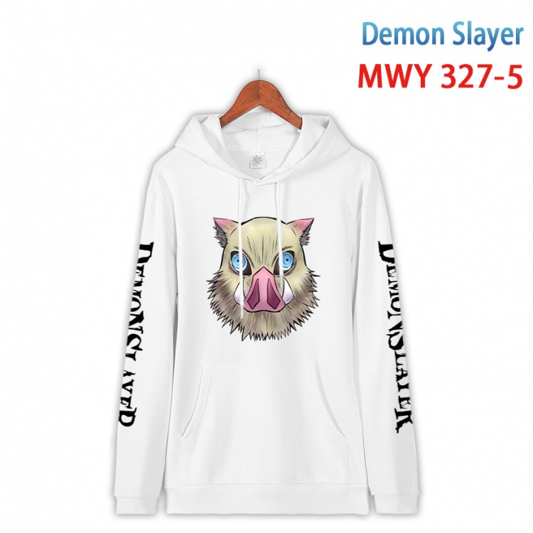 Demon Slayer Kimets Cartoon Sleeve Hooded Patch Pocket Cotton Sweatshirt from S to 4XL MWY 327 5