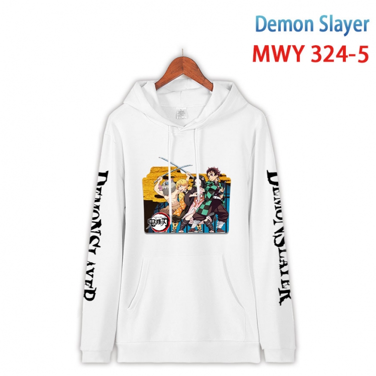 Demon Slayer Kimets Cartoon Sleeve Hooded Patch Pocket Cotton Sweatshirt from S to 4XL MWY 324 5