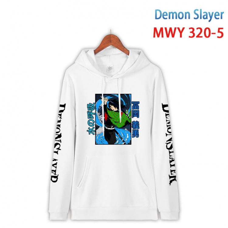 Demon Slayer Kimets Cartoon Sleeve Hooded Patch Pocket Cotton Sweatshirt from S to 4XL  MWY 320 5