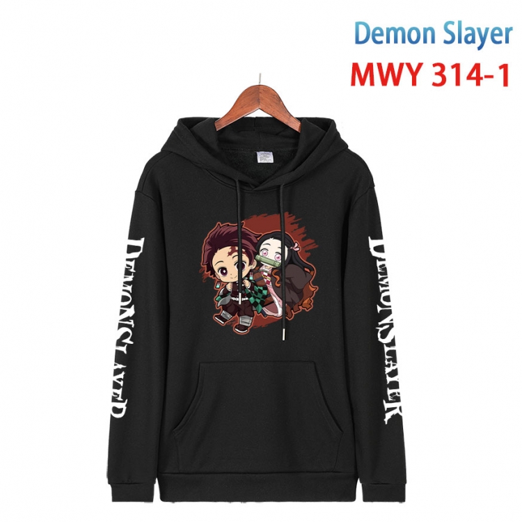 Demon Slayer Kimets Cartoon Sleeve Hooded Patch Pocket Cotton Sweatshirt from S to 4XL MWY 314 1