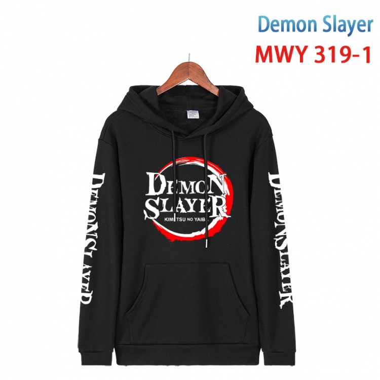 Demon Slayer Kimets Cartoon Sleeve Hooded Patch Pocket Cotton Sweatshirt from S to 4XL  MWY 319 1