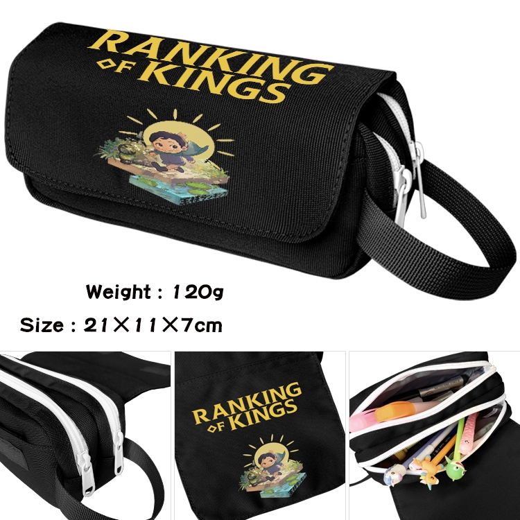 Kings Ranking Anime Multifunctional Waterproof Canvas Portable Pencil Bag Cosmetic Bag 20x11x7cm