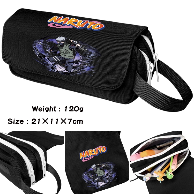  Naruto  Anime Multifunctional Waterproof Canvas Portable Pencil Bag Cosmetic Bag 20x11x7cm