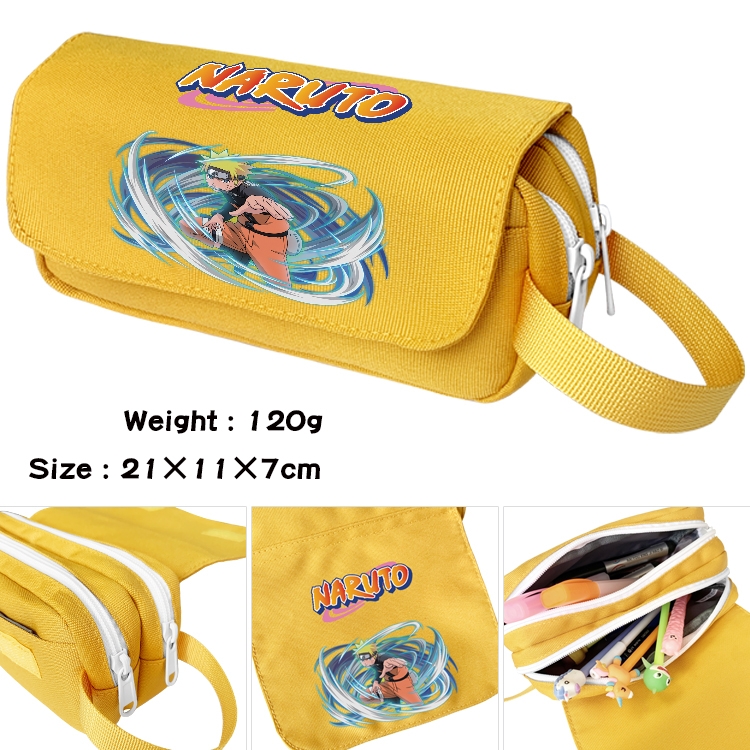  Naruto  Anime Multifunctional Waterproof Canvas Portable Pencil Bag Cosmetic Bag 20x11x7cm