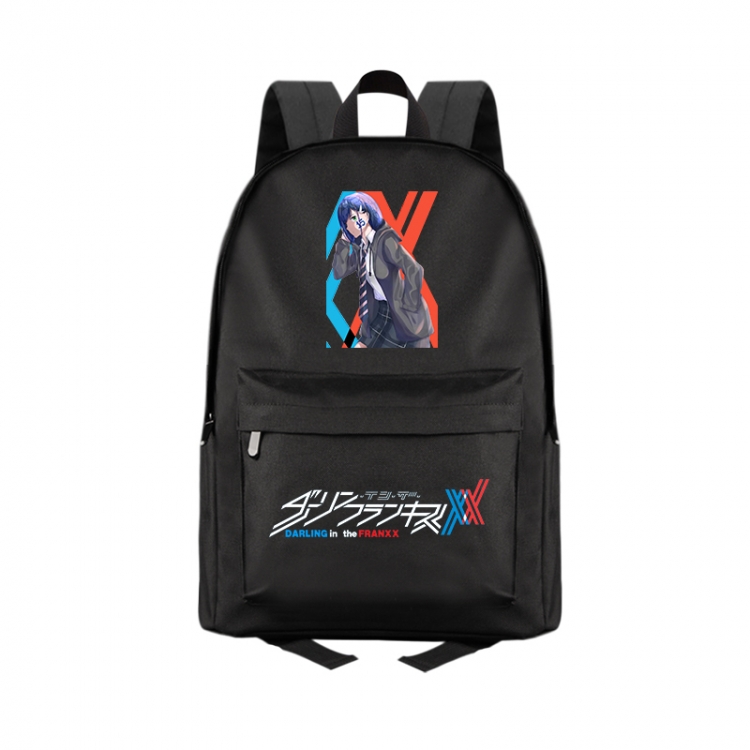 DARLING in the FRANX Anime Print Zipper Canvas Multifunctional Storage Bag Backpack 41X29X16cm