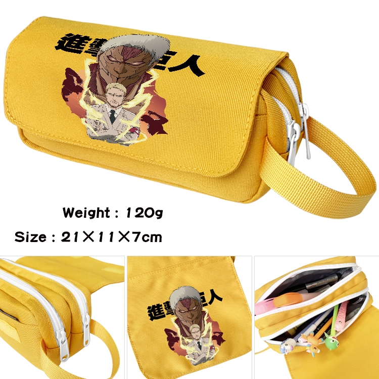 Shingeki no Kyojin Anime Multifunctional Waterproof Canvas Portable Pencil Bag Cosmetic Bag 20x11x7cm