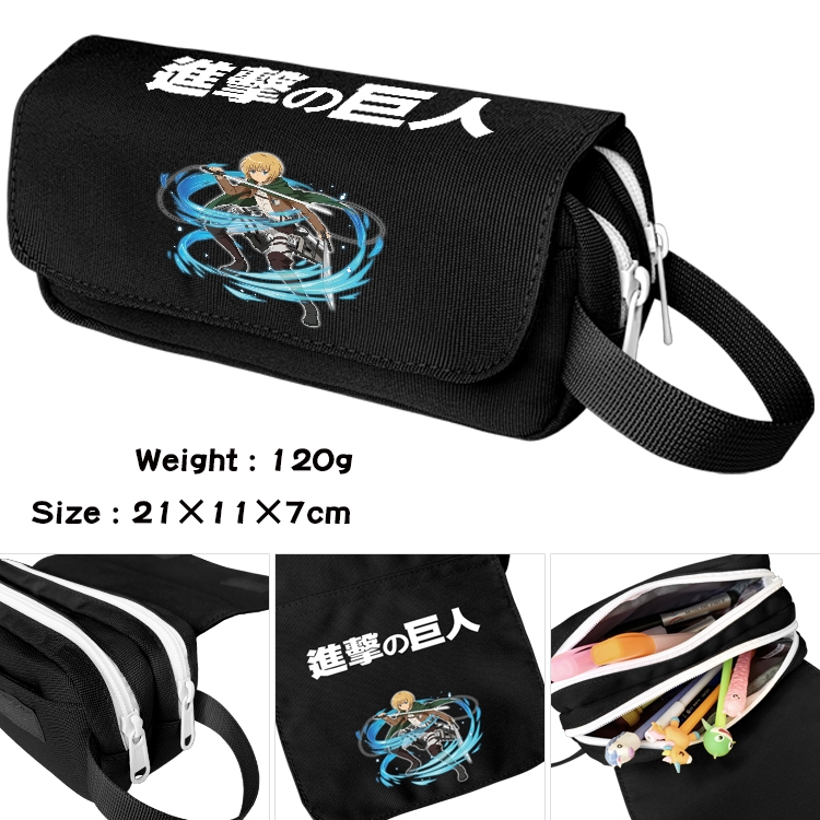 Shingeki no Kyojin Anime Multifunctional Waterproof Canvas Portable Pencil Bag Cosmetic Bag 20x11x7cm