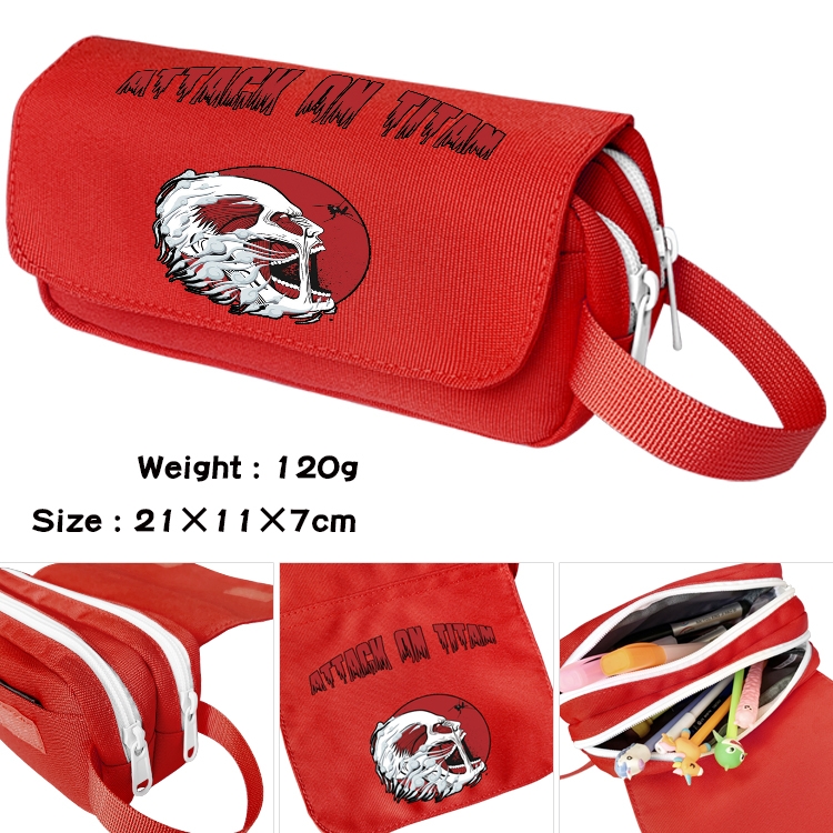 Shingeki no Kyojin Anime Multifunctional Waterproof Canvas Portable Pencil Bag Cosmetic Bag 20x11x7cm