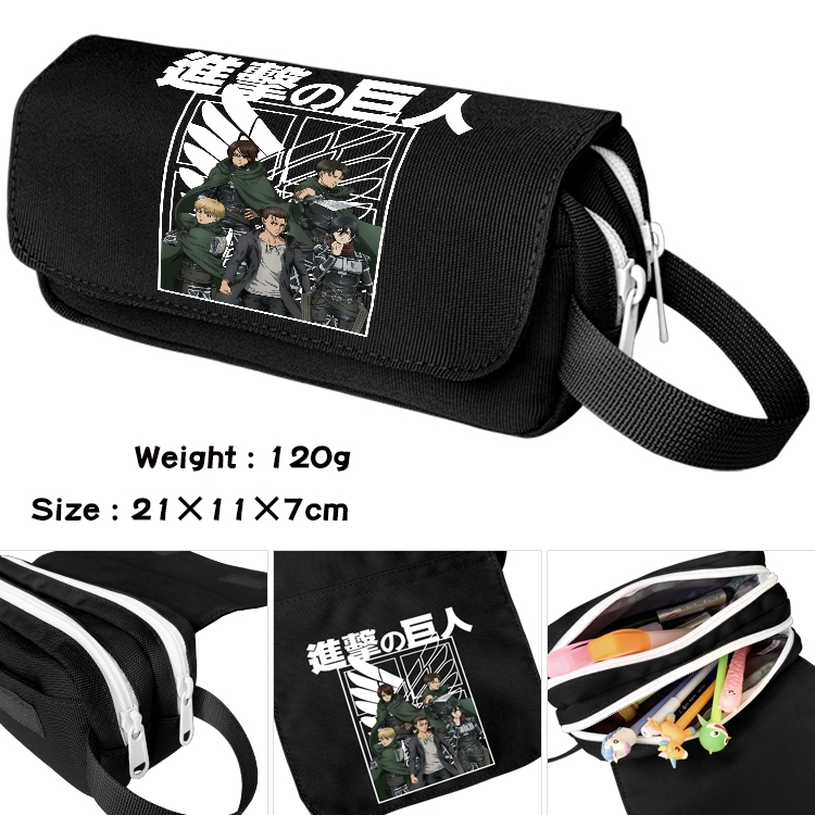 Shingeki no Kyojin Anime Multifunctional Waterproof Canvas Portable Pencil Bag Cosmetic Bag 20x11x7cm