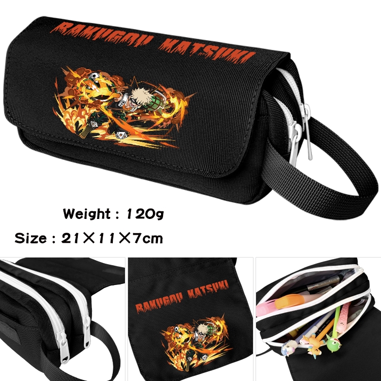 My Hero Academia Anime Multifunctional Waterproof Canvas Portable Pencil Bag Cosmetic Bag 20x11x7cm