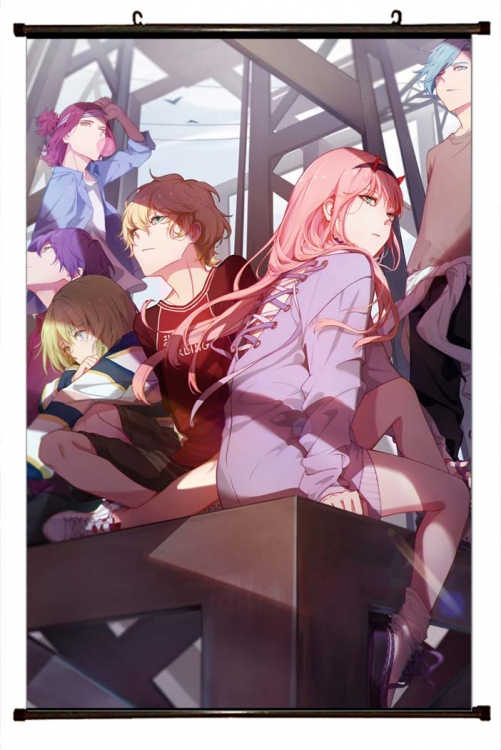 DARLING in the FRANX Anime black Plastic rod Cloth painting Wall Scroll 60X90CM G2-17