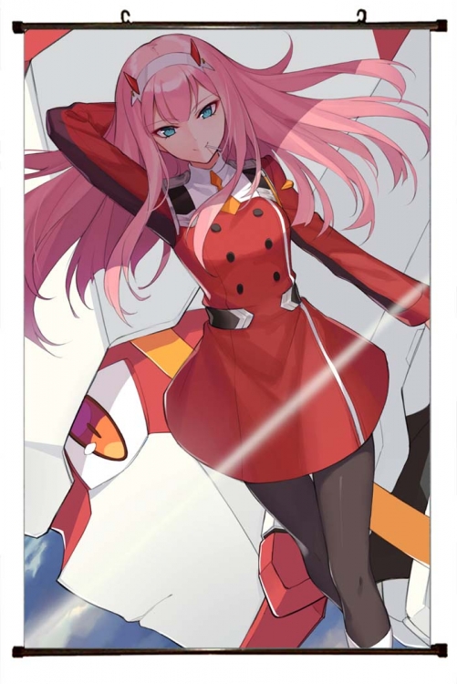 DARLING in the FRANX Anime black Plastic rod Cloth painting Wall Scroll 60X90CM G2-54