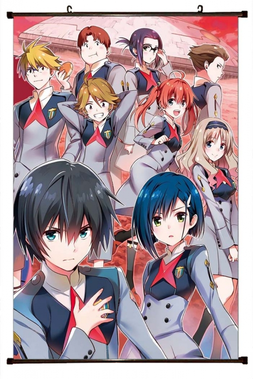 DARLING in the FRANX Anime black Plastic rod Cloth painting Wall Scroll 60X90CM   G2-15A