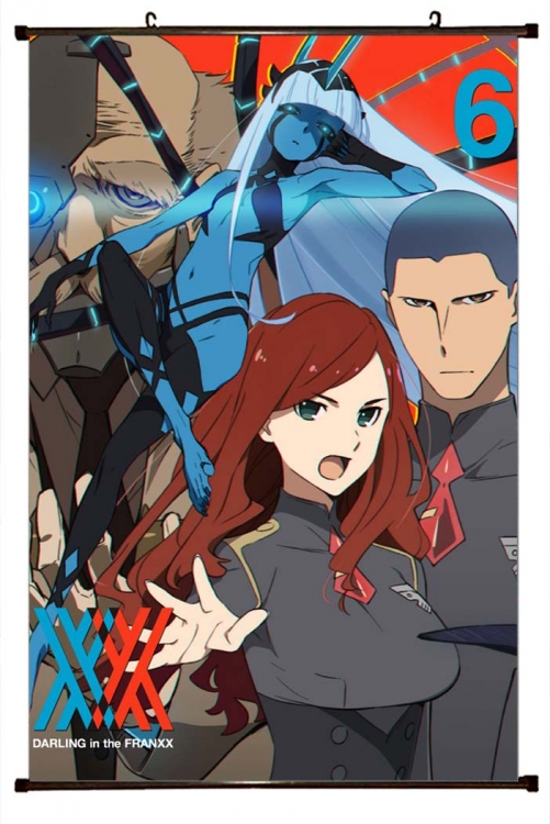 DARLING in the FRANX Anime black Plastic rod Cloth painting Wall Scroll 60X90CM   G2-2A