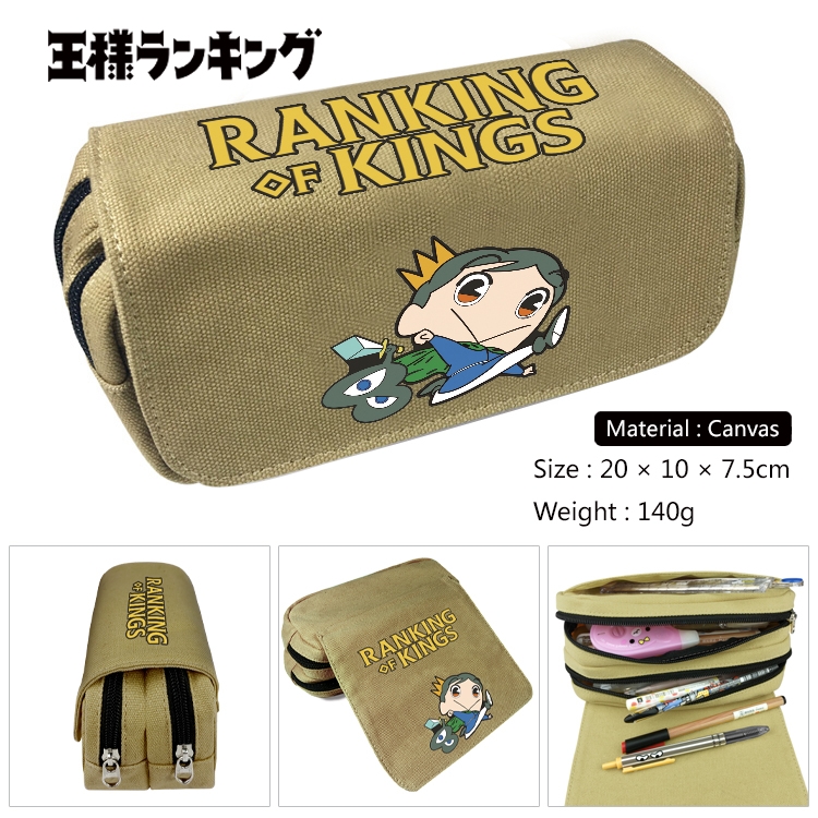 Kings Ranking  Anime Multi-Function Double Zipper Canvas Cosmetic Bag Pen Case 20x10x7.5cm